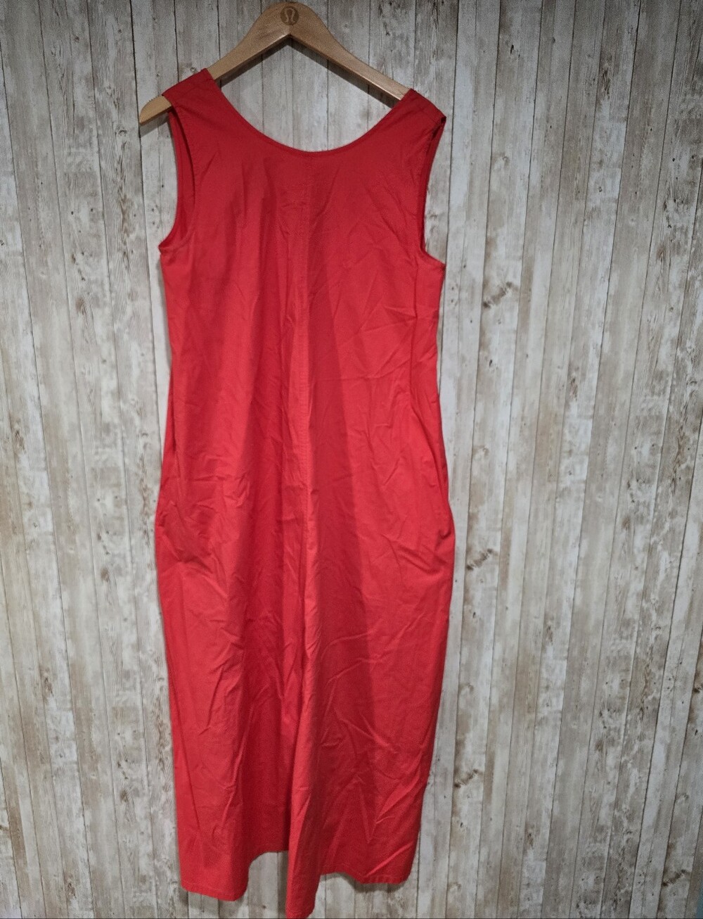 Cos Cotton Red Orange Balloon Tank Maxi Dress Size 10